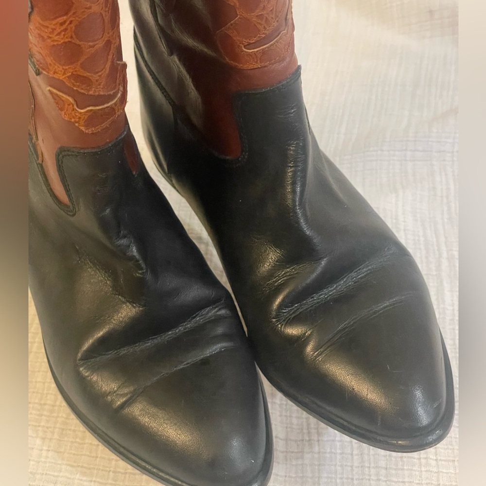 RARE Beverly Feldman Leather & Suede Appliqué Tall Riding Equestrian Boots - Picture 12 of 16